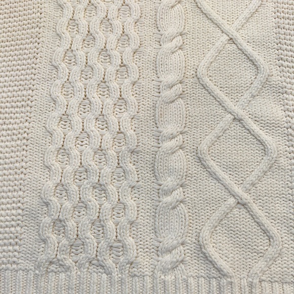 Free People Dream Cable Crew Pullover Sweater Oversized Cream NWT - Picture 16 of 16